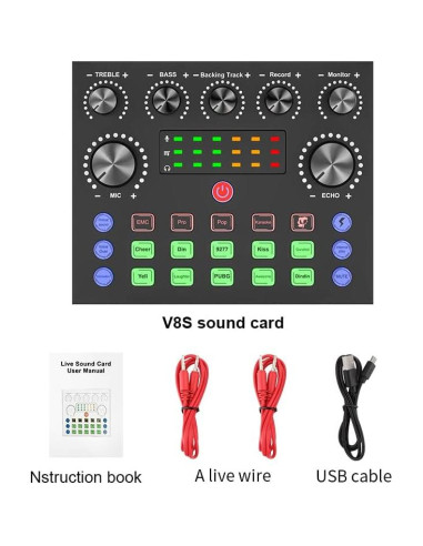 Mezclador de audio V8S para podcast y transmisión en vivo
