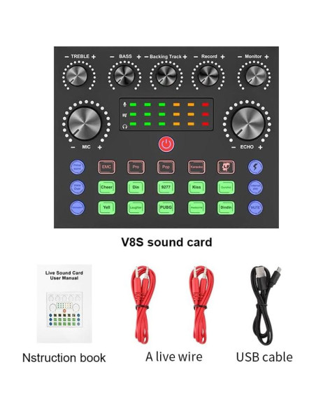 Mezclador de audio V8S para podcast y transmisión en vivo