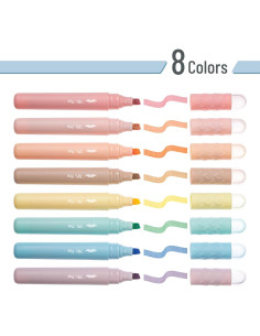 Marcadores Estéticos Mr. Pen - 8 Colores Pastel Vintage Punta Cincel 2