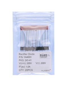 Diodo Rectificador 1N4003 HUABAN 1A 200V Paquete de 20
