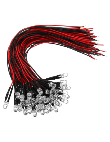 Diodos LED 5mm PATIKIL 50 Pcs Blanco Cálido 3V-6V