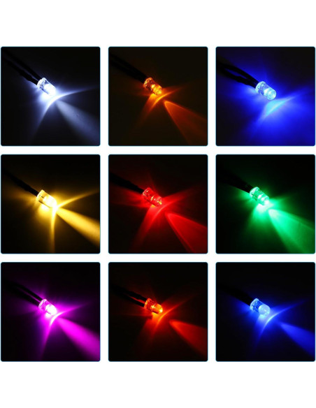 Diodos LED 5mm PATIKIL 50 Pcs Blanco Cálido 3V-6V