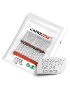 Paquete de 100 Diodos Zener Chanzon BZX55C2V7 0.5W 2.7V
