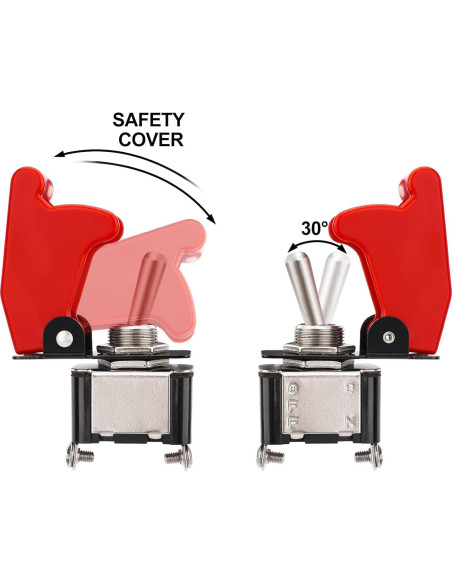 Interruptor de Palanca Baomain 20A 12V con Cubierta de Seguridad