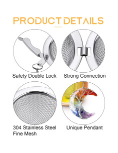 Juego de Infusores de Té de Acero Inoxidable TeaSanavie - 2 Piezas con Colgantes de Media Luna y Árbol de la Vida 2