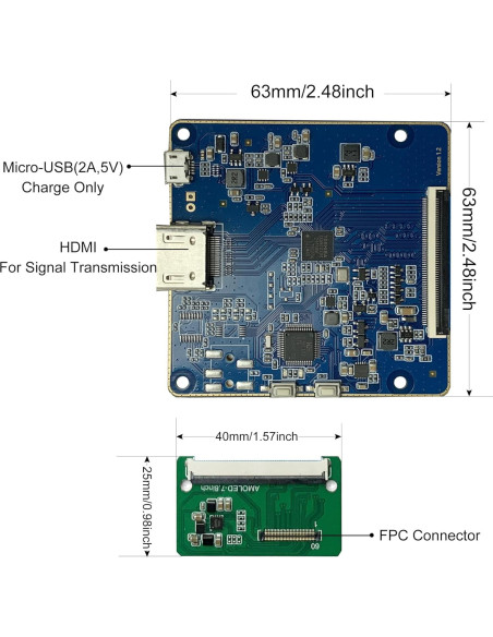 Pantalla Flexible Curvada 7.8" Wisecoco FHD AMOLED 1440x1920