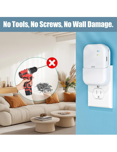 Soporte de pared y cargador Blink XR - Instalación fácil