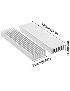 Disipador de Calor de Aluminio LuoQiouFa 100mm x 25mm x 10mm (Paquete de 4) 2