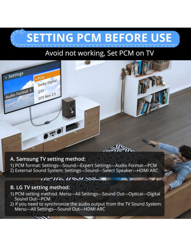 Convertidor de Audio CAMWAY ARC a 3.5mm 192KHz para TV