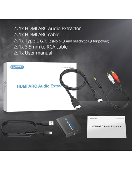 Convertidor de Audio CAMWAY ARC a 3.5mm 192KHz para TV