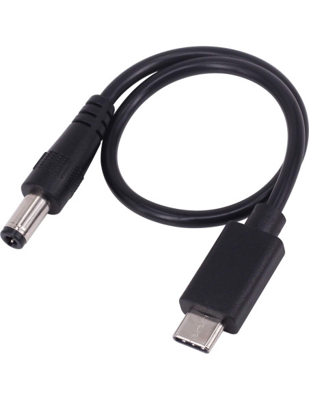 Cable Adaptador USB 3.1 Tipo C a DC 5.5x2.5mm DM 0.25m 2 Pack