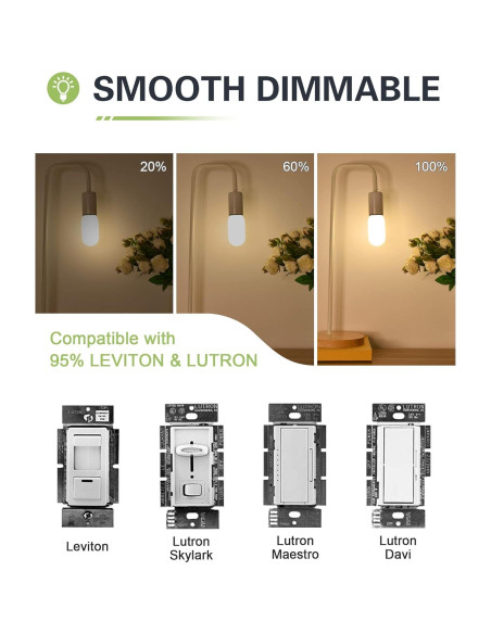 Bombilla LED regulable LUMILECT T45 E26 2W 2700K 3 unidades