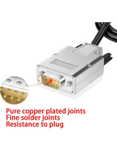 Conector DB9 macho sin soldadura ANMBEST 1.5m 24AWG 2