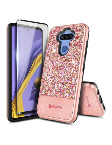 Funda de Cuero Brillante E-Began para LG K31 y Modelos Compatibles