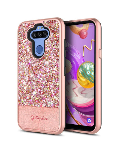 Funda de Cuero Brillante E-Began para LG K31 y Modelos Compatibles