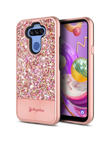 Funda de Cuero Brillante E-Began para LG K31 y Modelos Compatibles