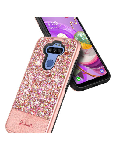 Funda de Cuero Brillante E-Began para LG K31 y Modelos Compatibles