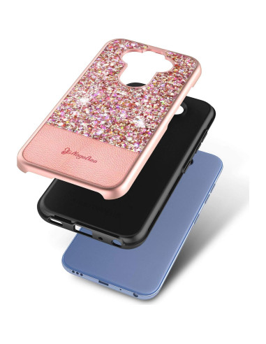 Funda de Cuero Brillante E-Began para LG K31 y Modelos Compatibles