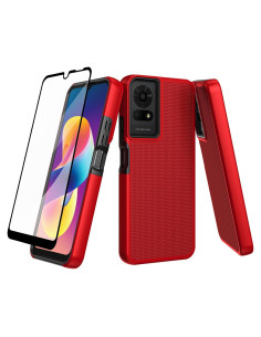 Funda Ailiber Doble Capa para TCL K23/K24/50 LE - Rojo