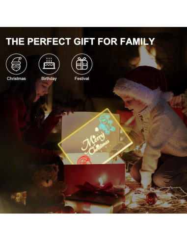 Tablero de Notas LED Eascor 35.1x25.4cm 4 Modos 7 Colores