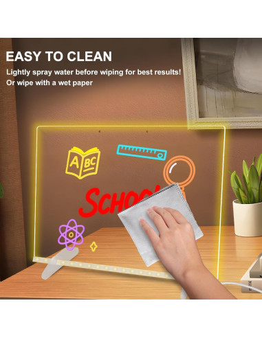 Tablero de Notas LED Eascor 35.1x25.4cm 4 Modos 7 Colores
