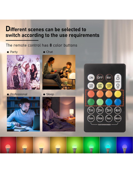 Bombilla LED recargable JCPYIUL LE001 E26 RGB 6W