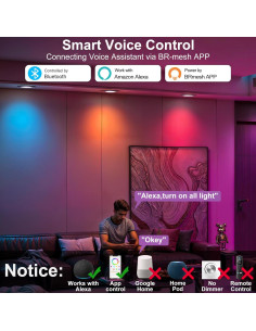 Luces LED empotradas inteligentes 4" RGB+CCT ChangM 12W 1080LM 2