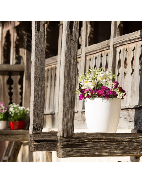 Maceta Autorriego SAND MINE Blanca Pack de 6 - 13 cm