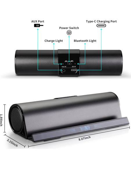Altavoz Inalámbrico Bluetooth DORNLAT con Soporte Portátil