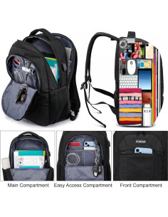 Mochila Escolar y de Viaje USB 15.6" Resistente al Agua 2