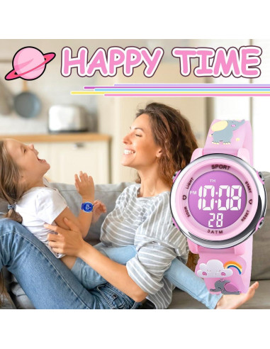 Reloj Digital Unicornio Vicloon para Niñas 6-12 Años LED 7 Colores