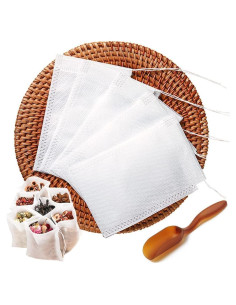 200 Bolsas de Té Desechables Lannso con Cucharita Gratis