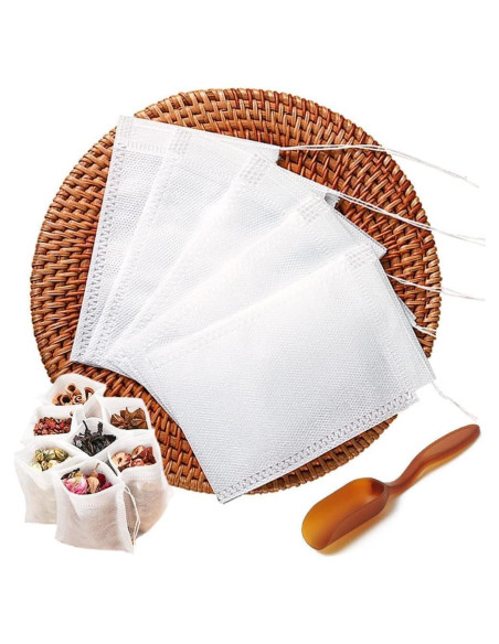 200 Bolsas de Té Desechables Lannso con Cucharita Gratis