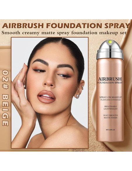 Base de Maquillaje Airbrush LZXLUKGIR 02 Beige Hidratante