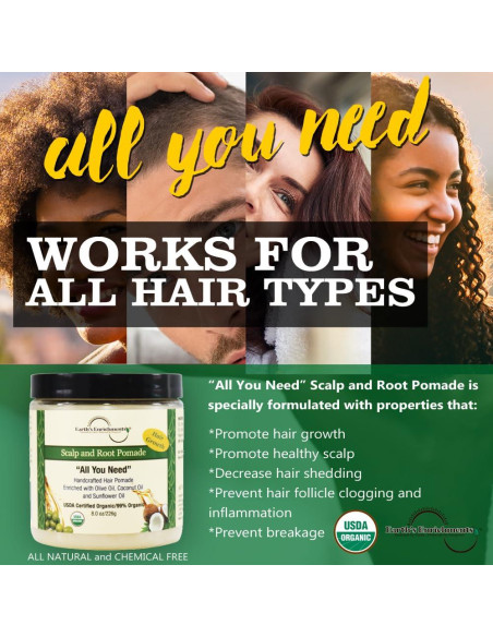 Pomada Orgánica para el Crecimiento del Cabello Earth's Enrichments 226g