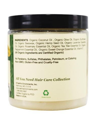 Pomada Orgánica para el Crecimiento del Cabello Earth's Enrichments 226g