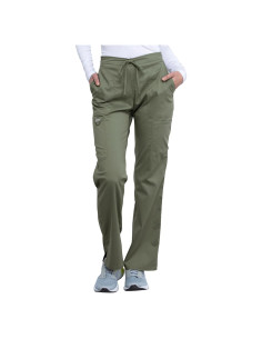 Pantalones Scrub Cherokee WW120 para Mujeres - Cintura Media, 5 Bolsillos, Tela Suave