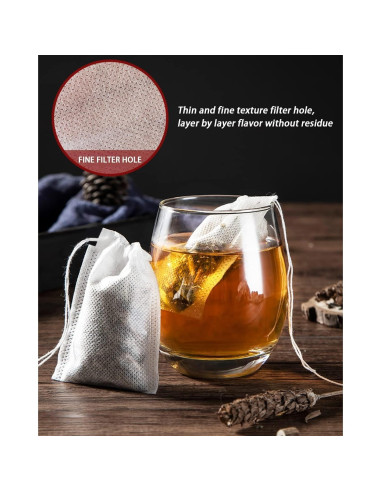 200 Bolsas de Té Desechables Lannso con Cucharita Gratis