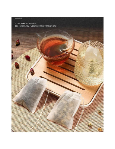 200 Bolsas de Té Desechables Lannso con Cucharita Gratis