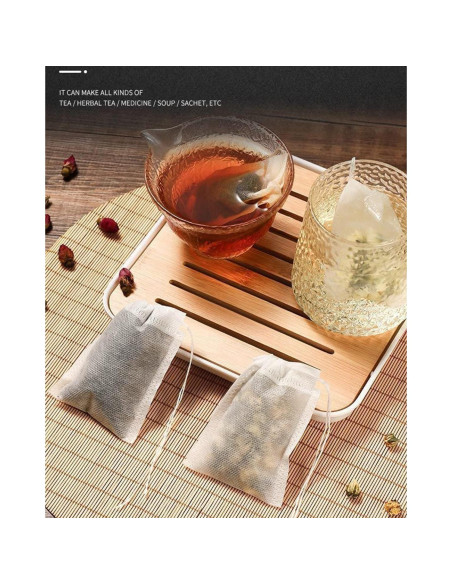 200 Bolsas de Té Desechables Lannso con Cucharita Gratis
