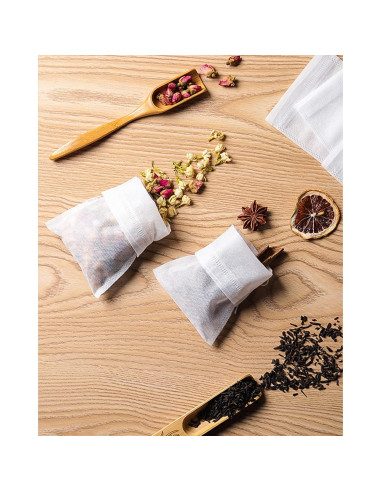 200 Bolsas de Té Desechables Lannso con Cucharita Gratis
