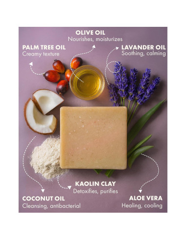 Jabón Natural Probiotico Massey - Lavanda - 3 Barras de 113g