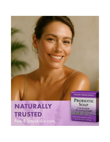 Jabón Natural Probiotico Massey - Lavanda - 3 Barras de 113g