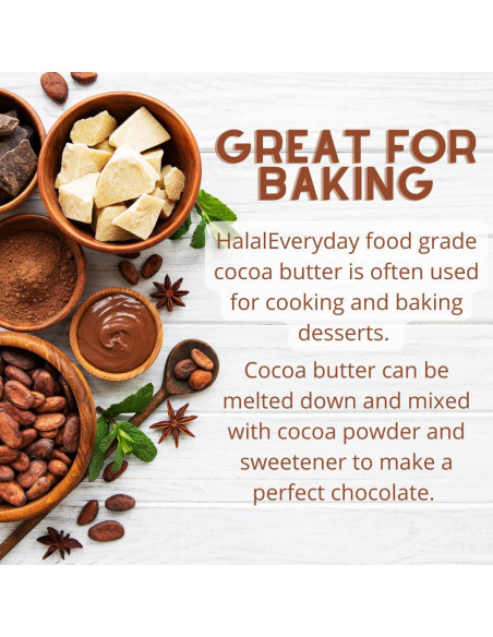 Manteca de Cacao Ecuatoriana HalalEveryday 453g Pura y Cruda