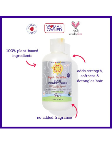 Acondicionador sin fragancia California Baby 251 mL 100% vegetal