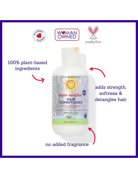 Acondicionador sin fragancia California Baby 251 mL 100% vegetal