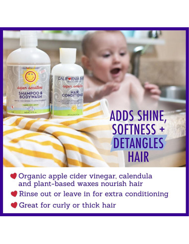 Acondicionador sin fragancia California Baby 251 mL 100% vegetal