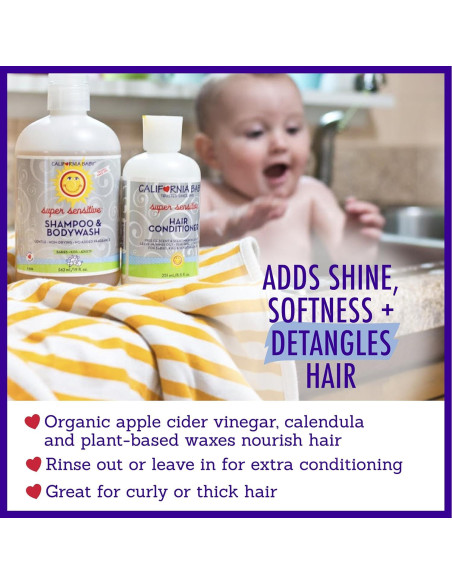 Acondicionador sin fragancia California Baby 251 mL 100% vegetal