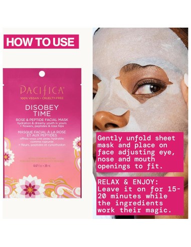 Mascarilla Facial Disobey Time Pacifica 12-Pack Hidratante