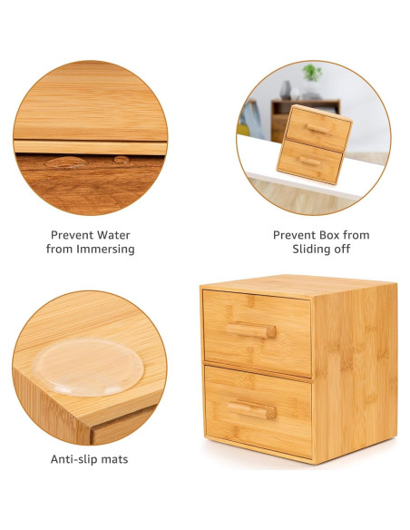 Caja de Bambú con 50 Toallitas Faciales Desechables XL